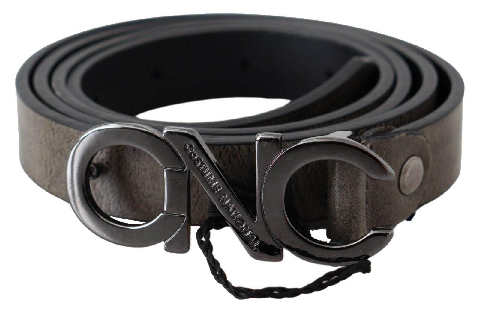 Costume National Elegant Dark Brown Leather Belt - Hilstor