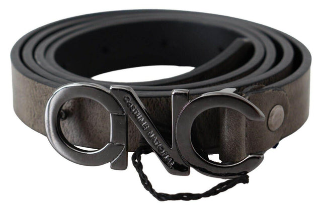 Costume National Elegant Dark Brown Leather Belt - Hilstor