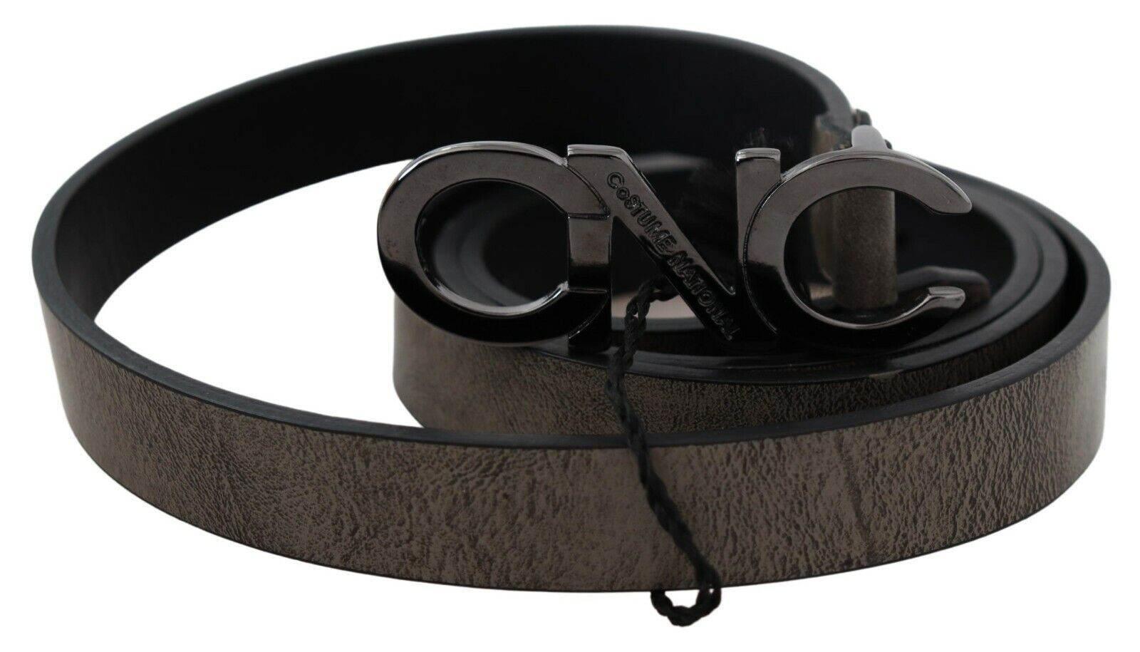 Costume National Elegant Dark Brown Leather Belt - Hilstor