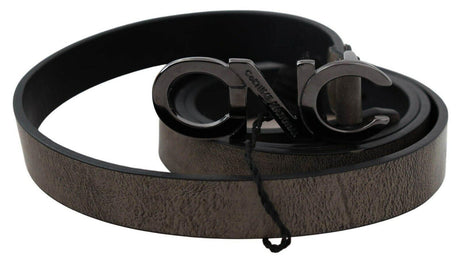 Costume National Elegant Dark Brown Leather Belt - Hilstor
