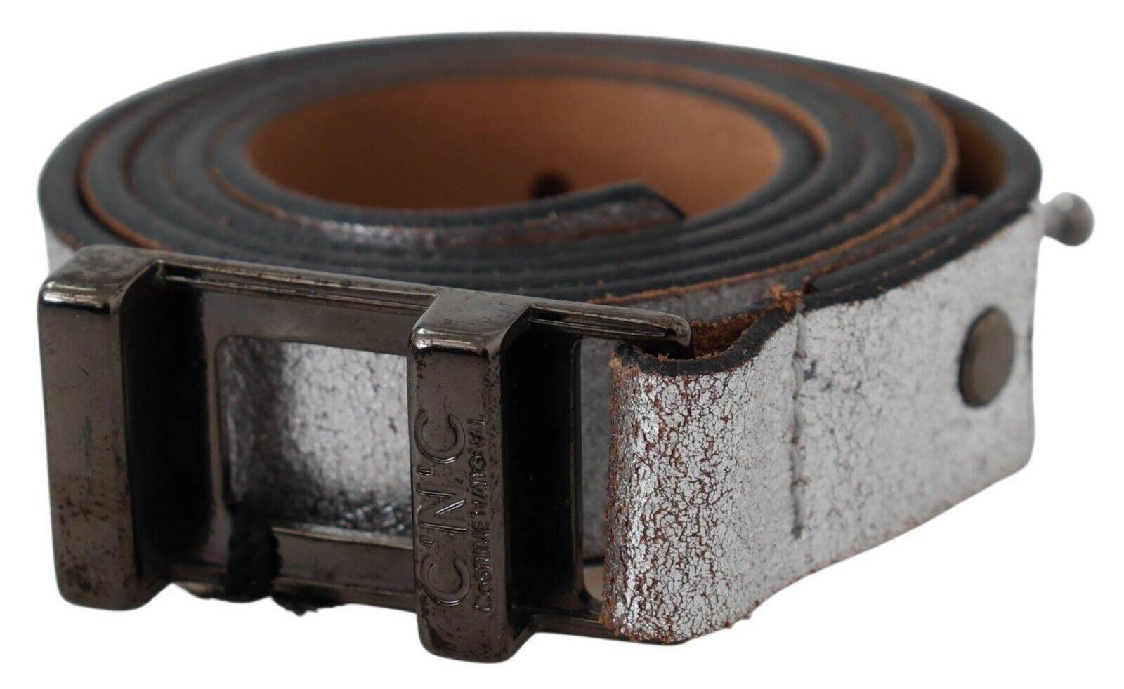 Costume National Elegant Silver Leather Fashion Belt - Hilstor
