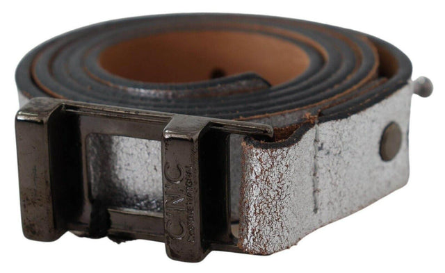 Costume National Elegant Silver Leather Fashion Belt - Hilstor