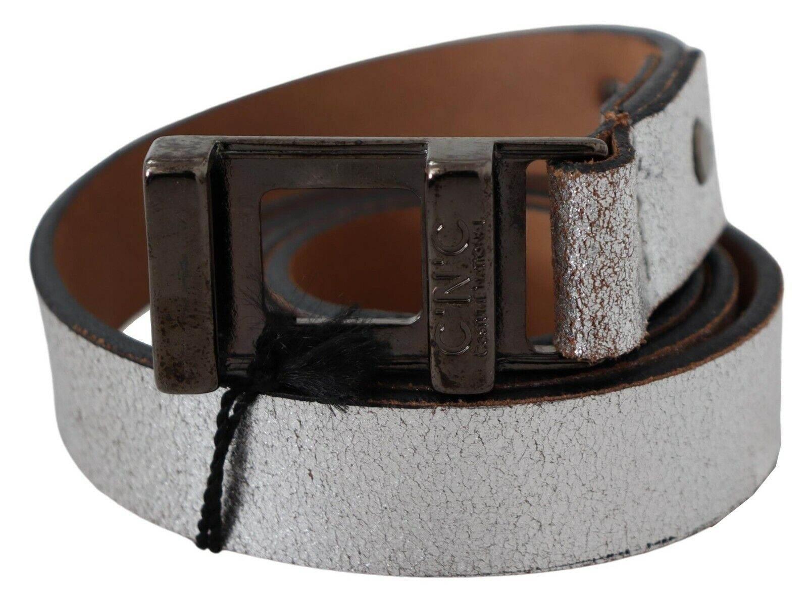 Costume National Elegant Silver Leather Fashion Belt - Hilstor
