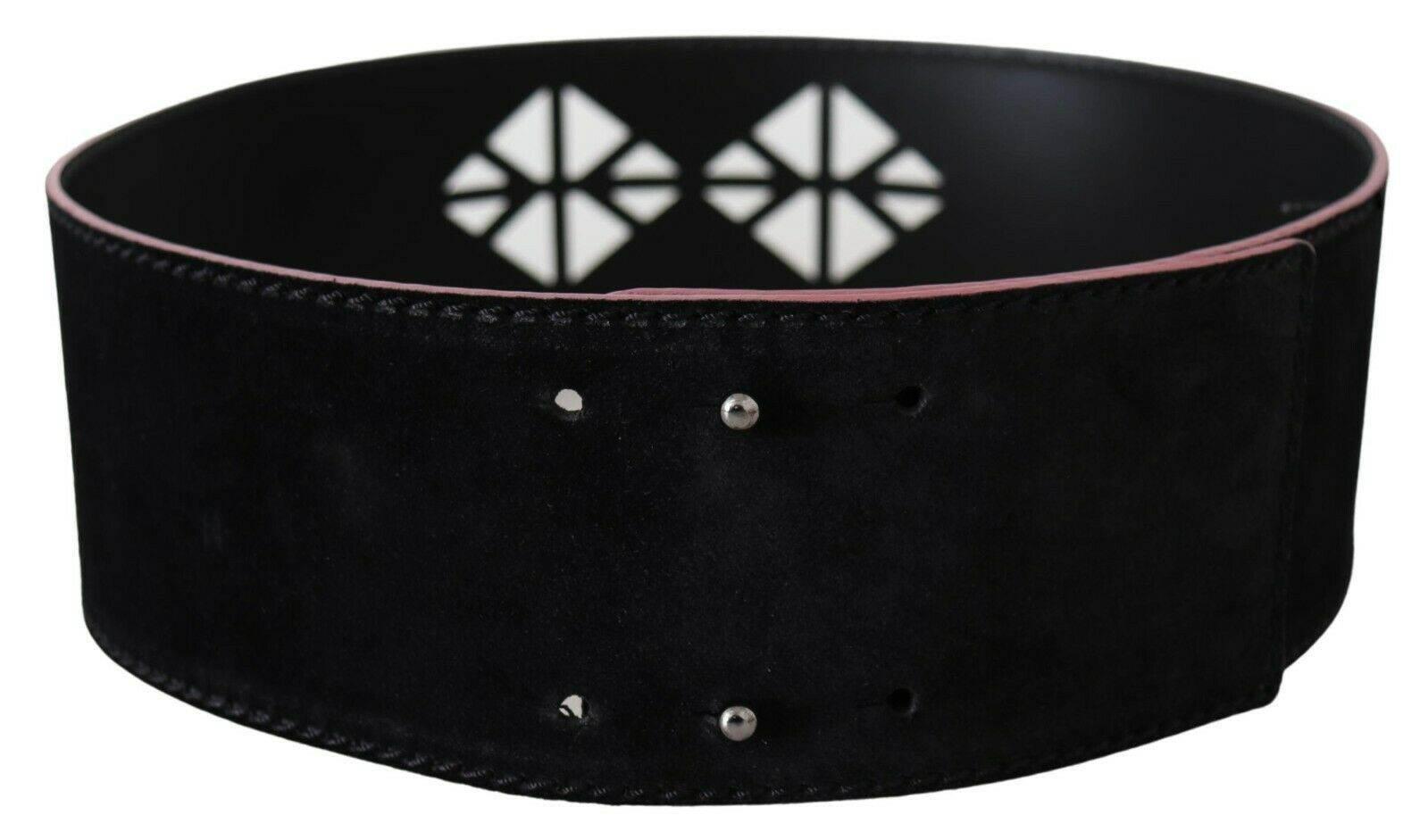 Costume National Elegant Wide Leather Fashion Belt with Metal Accents - Hilstor