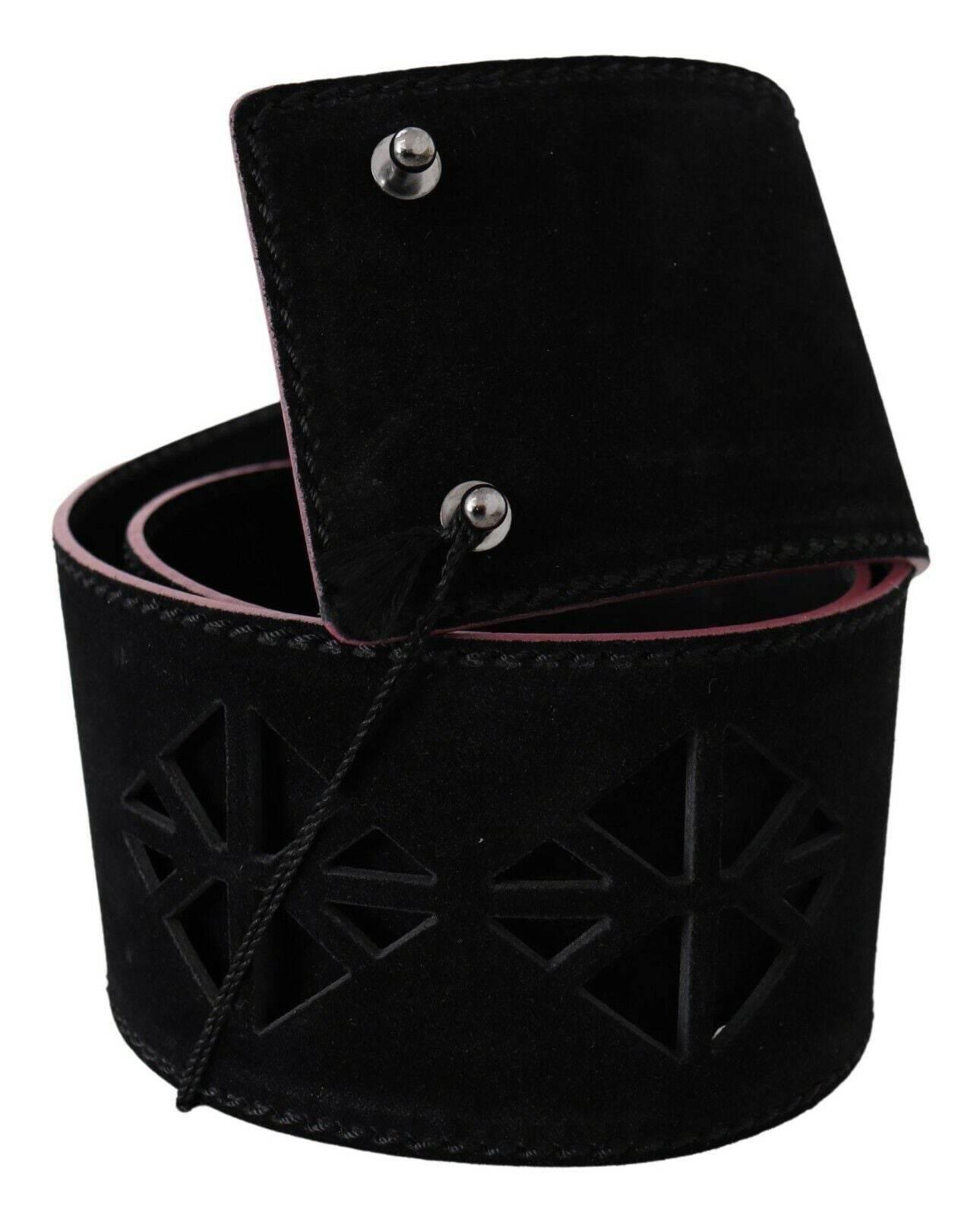 Costume National Elegant Wide Leather Fashion Belt with Metal Accents - Hilstor