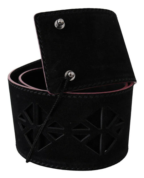 Costume National Elegant Wide Leather Fashion Belt with Metal Accents - Hilstor