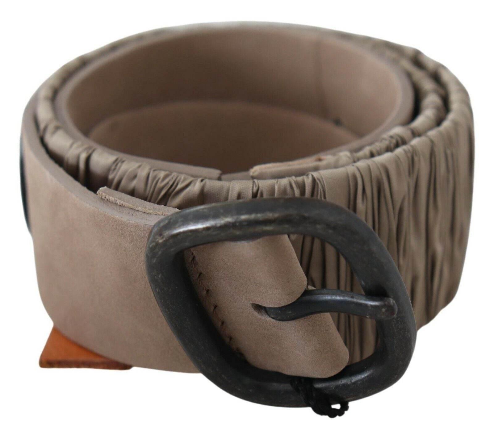 GF Ferre Brown Solid Leather Waist Metal Buckle Belt - Hilstor