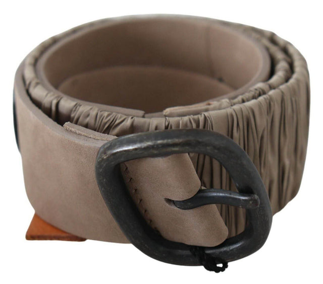 GF Ferre Brown Solid Leather Waist Metal Buckle Belt - Hilstor