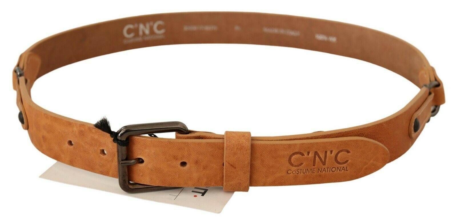 Costume National Elegant Light Brown Fashion Belt with Black-Tone Buckle - Hilstor