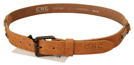 Costume National Elegant Light Brown Fashion Belt with Black-Tone Buckle - Hilstor