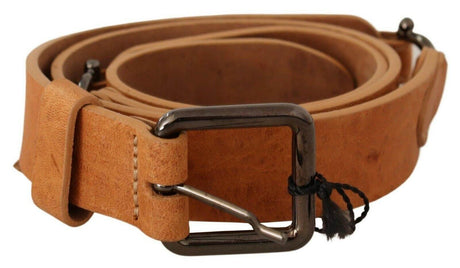 Costume National Elegant Light Brown Fashion Belt with Black-Tone Buckle - Hilstor