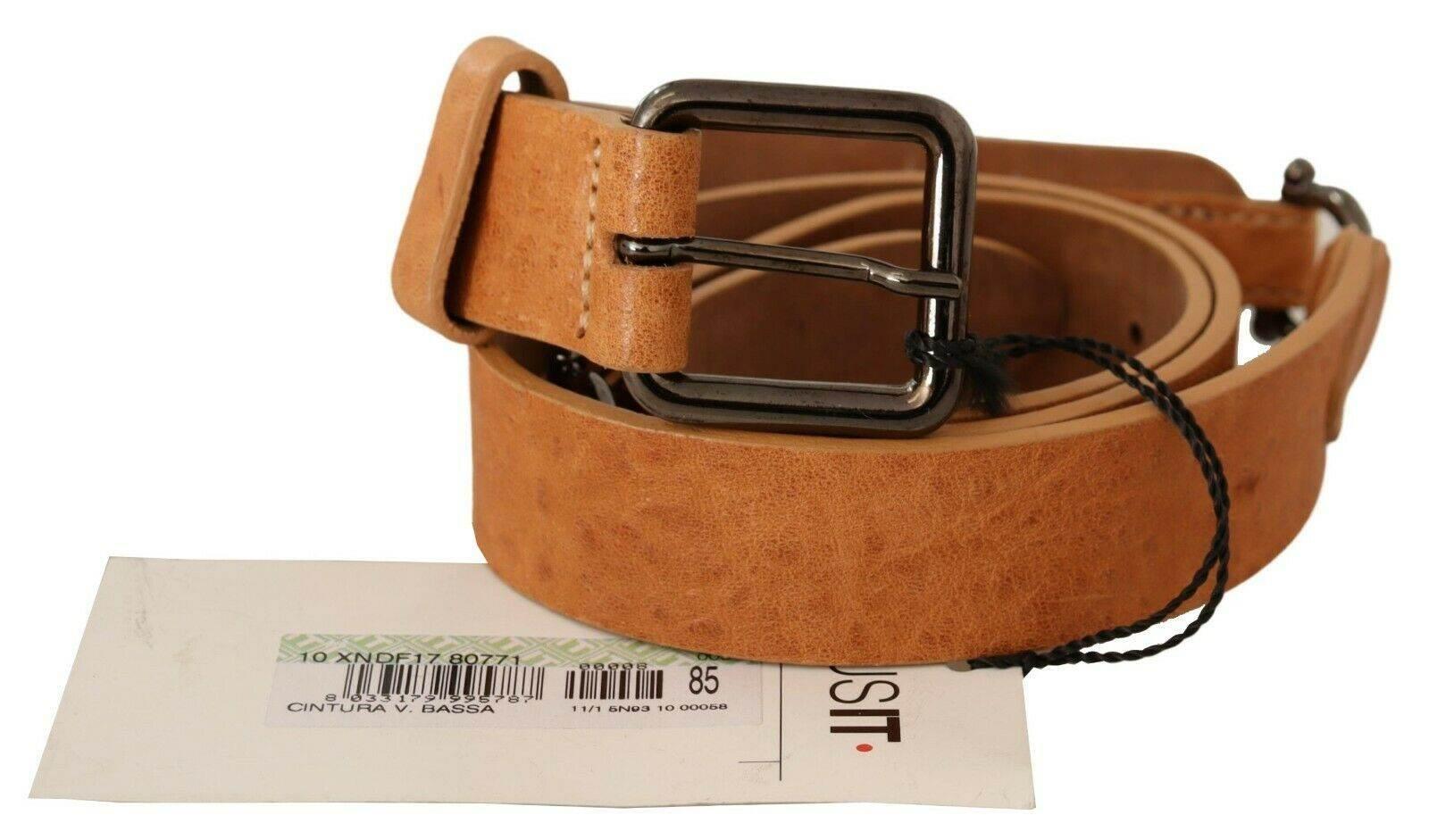 Costume National Elegant Light Brown Fashion Belt with Black-Tone Buckle - Hilstor