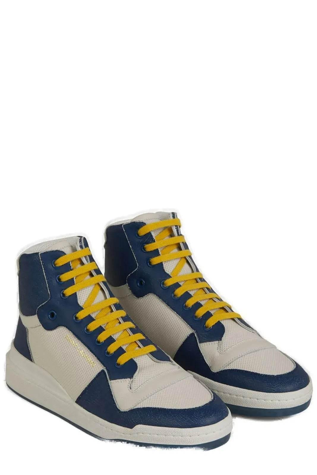 Saint Laurent Elevate Your Style with Mid-Top Blue Luxury Sneakers - Hilstor