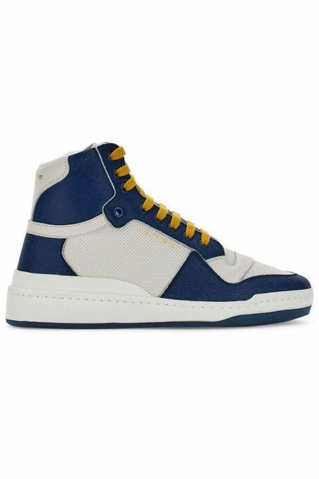 Saint Laurent Elevate Your Style with Mid-Top Blue Luxury Sneakers - Hilstor