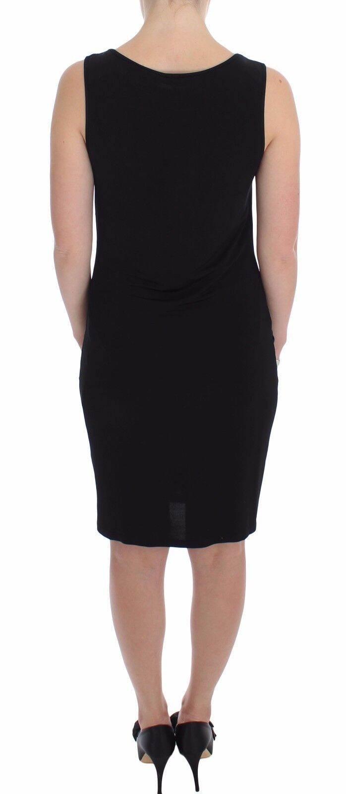 Roccobarocco Black Stretch Wiggle Pencil Sheath Bodycon Dress - Hilstor