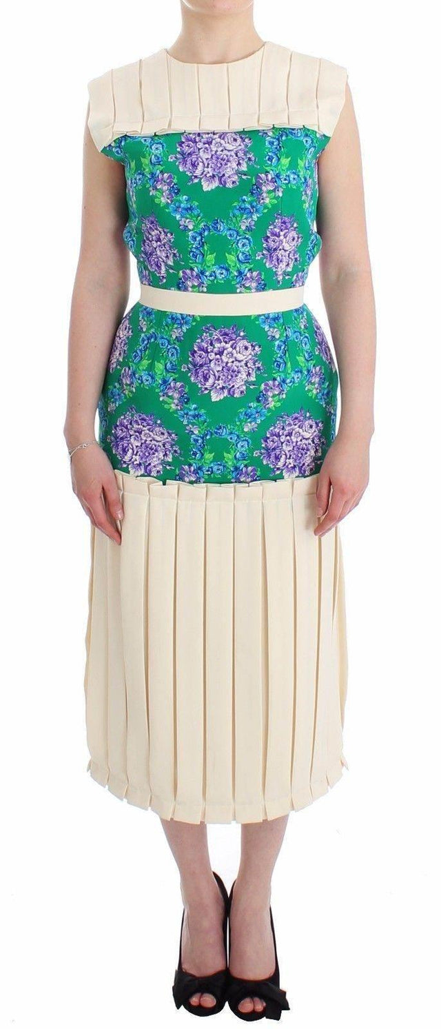 Caterina Gatta Multicolor Dress Gown Floral Sleeveless Gown - Hilstor