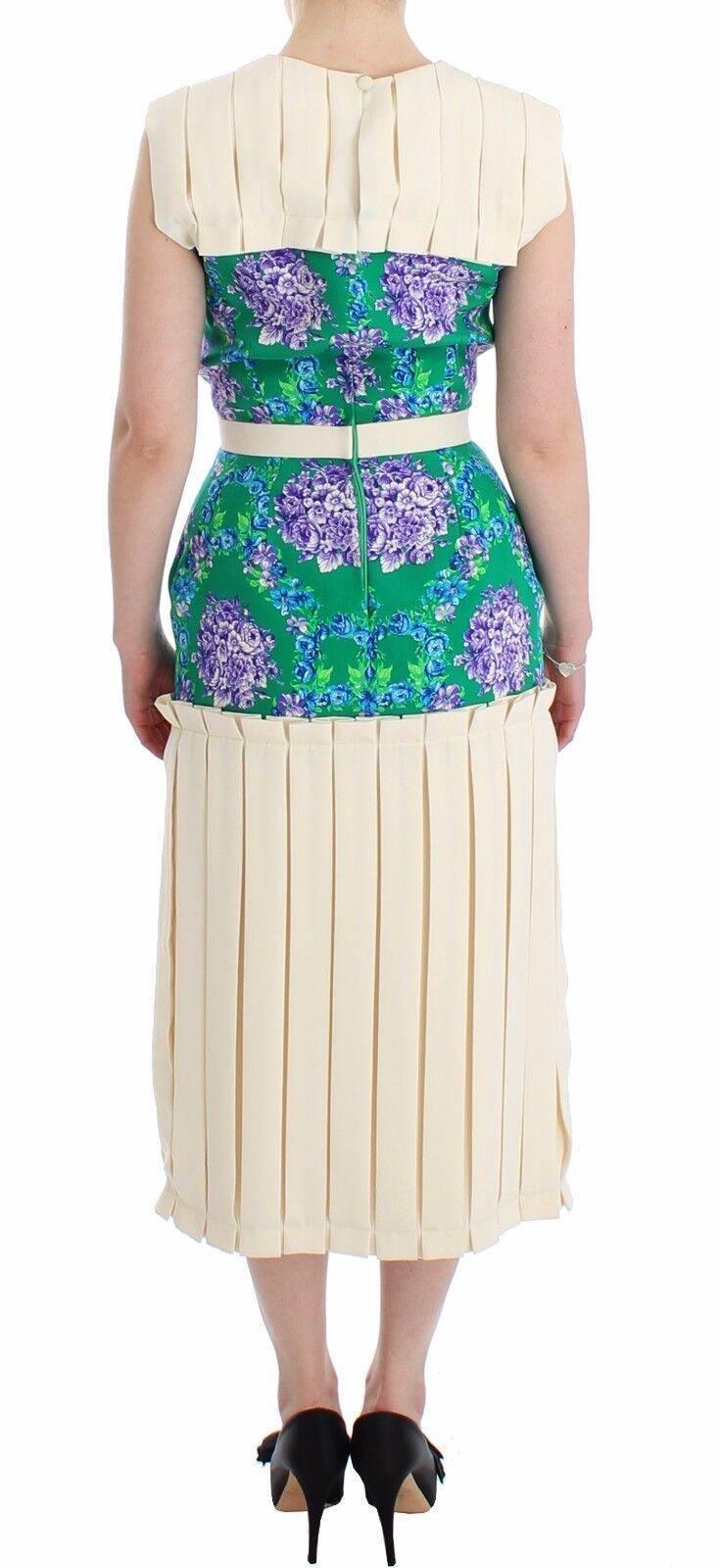 Caterina Gatta Multicolor Dress Gown Floral Sleeveless Gown - Hilstor