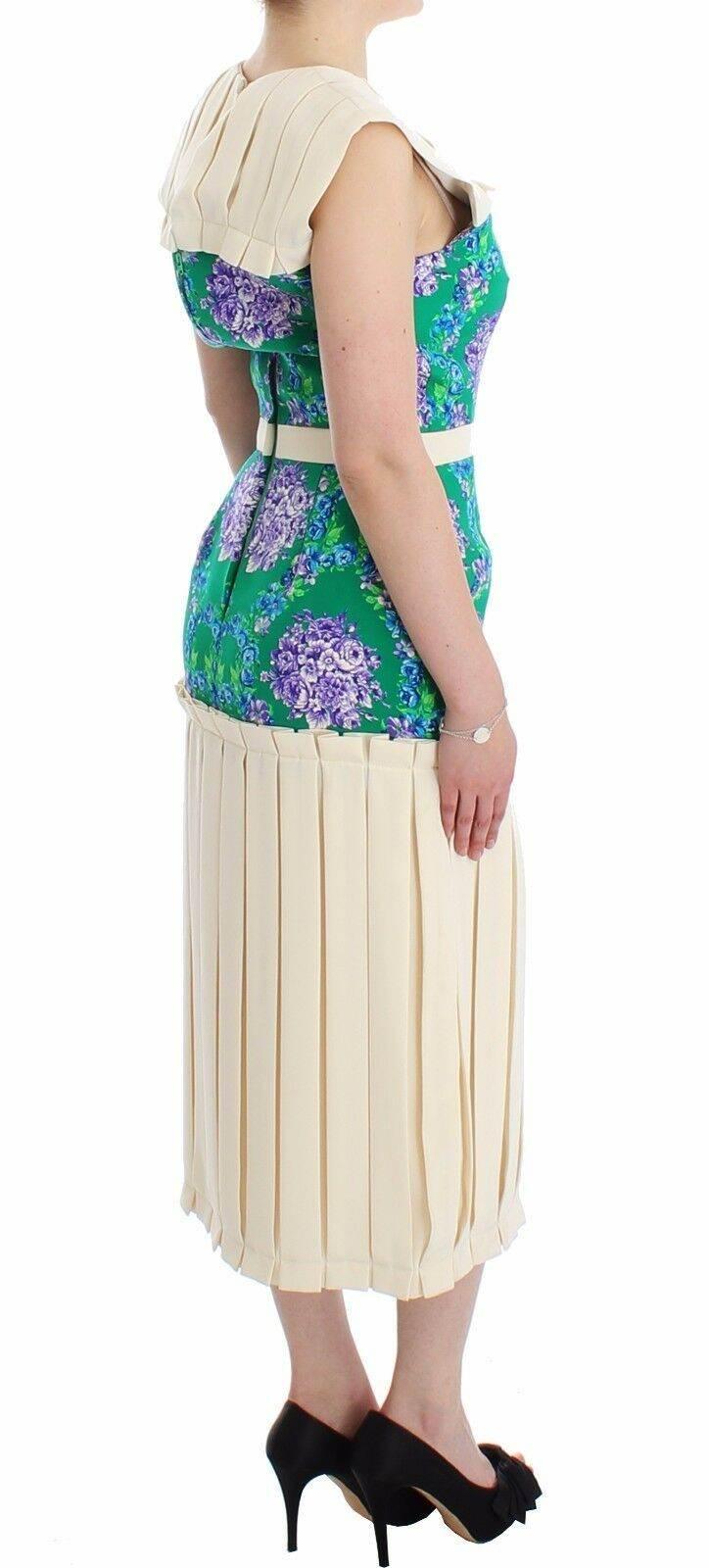 Caterina Gatta Multicolor Dress Gown Floral Sleeveless Gown - Hilstor