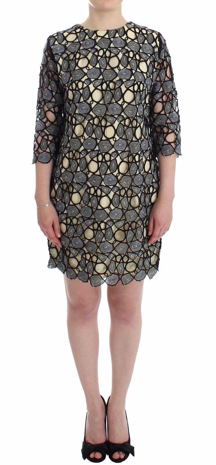 Lanre Da Silva Ajayi Black Cream Sheath Dress Shift Mini Dress - Hilstor