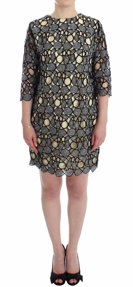 Lanre Da Silva Ajayi Black Cream Sheath Dress Shift Mini Dress - Hilstor