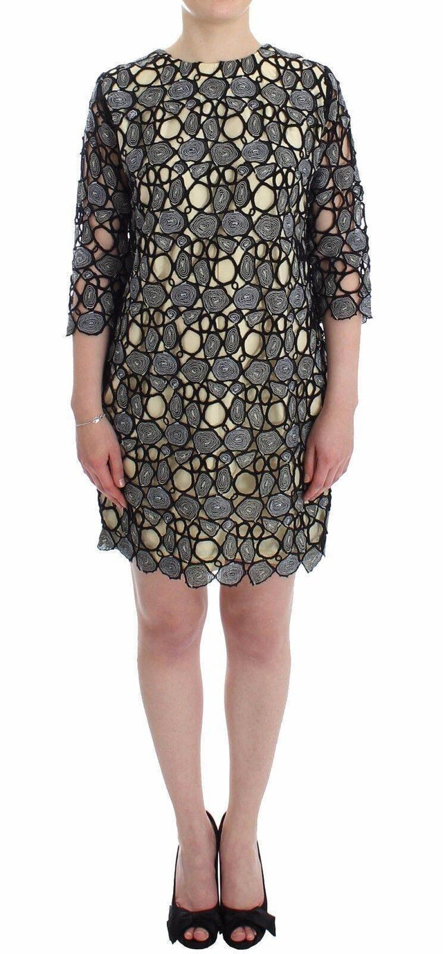 Lanre Da Silva Ajayi Black Cream Sheath Dress Shift Mini Dress - Hilstor