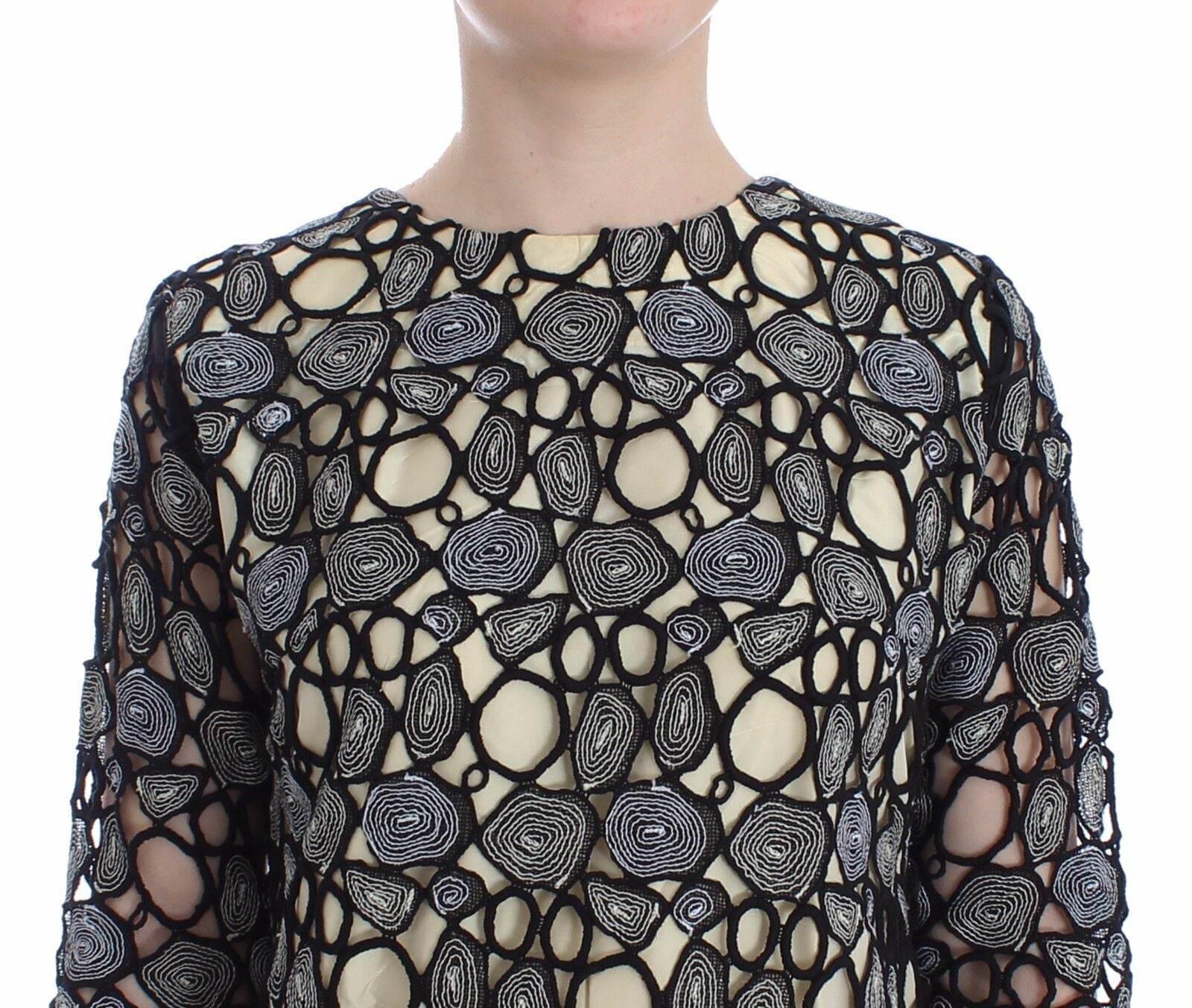 Lanre Da Silva Ajayi Black Cream Sheath Dress Shift Mini Dress - Hilstor