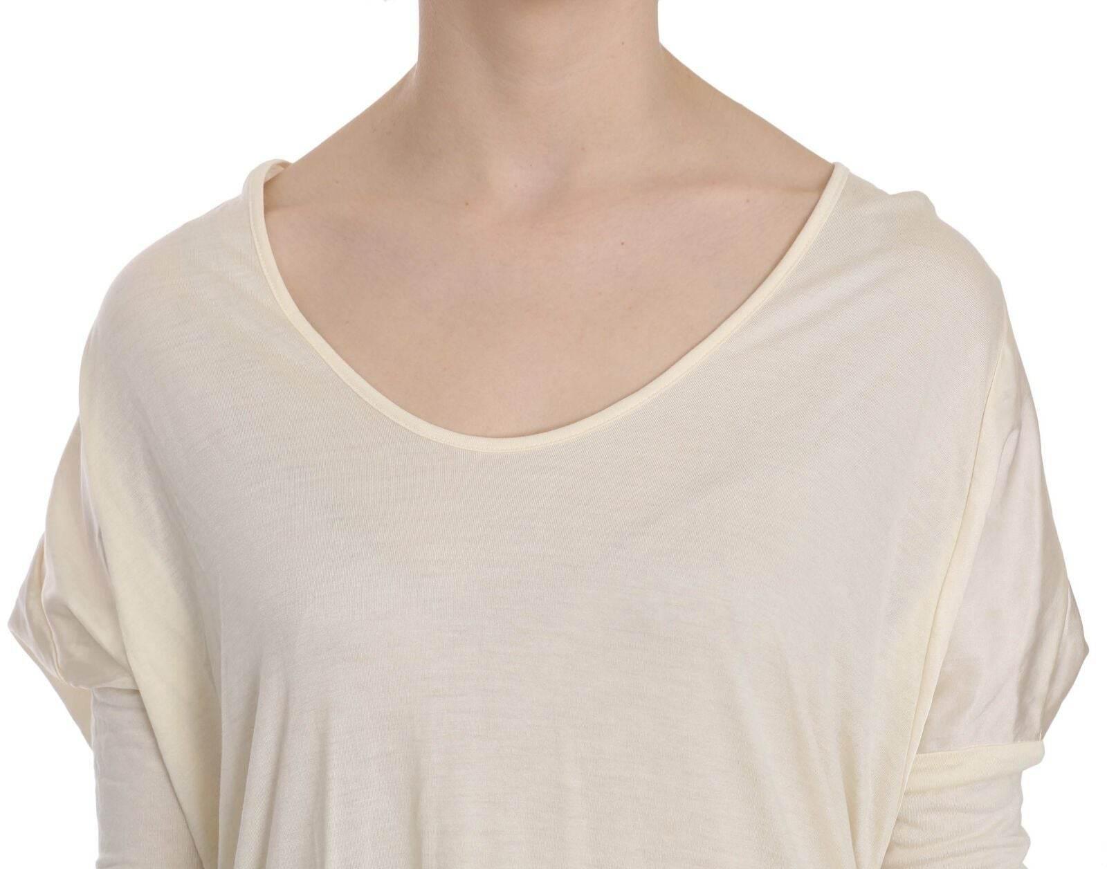 Costume National Cream Round Neck Knee Length Dress - Hilstor