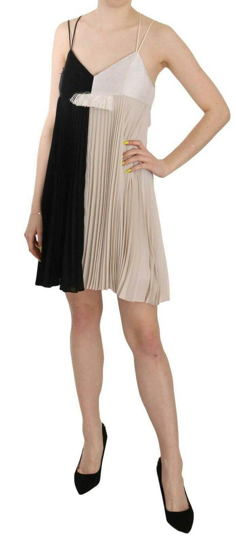 PINKO Black and White Mini Sleeve less A-line Princess Dress - Hilstor
