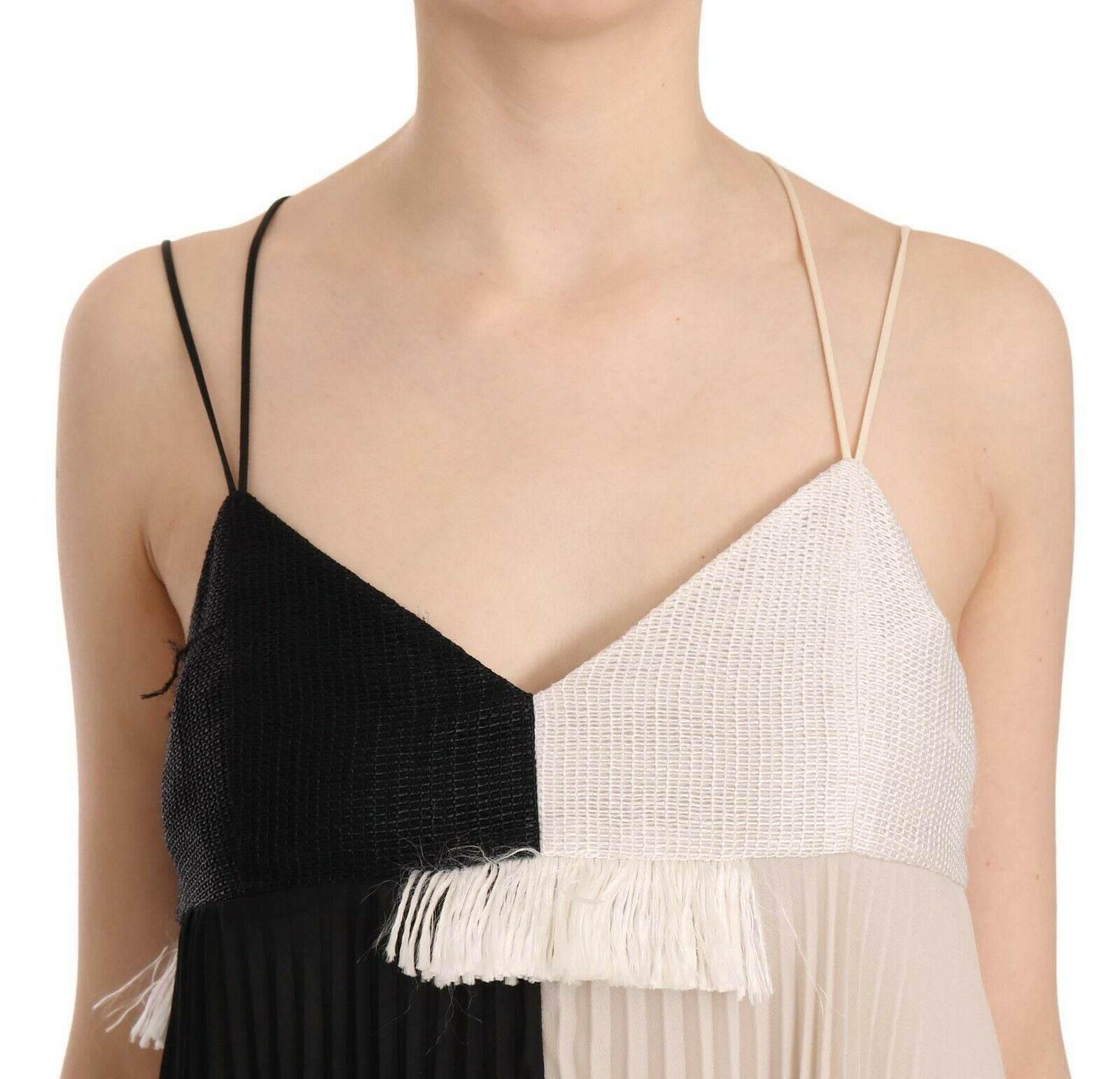 PINKO Black and White Mini Sleeve less A-line Princess Dress - Hilstor