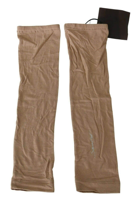 Scervino Street Beige Knitted Arm Warmers - Hilstor