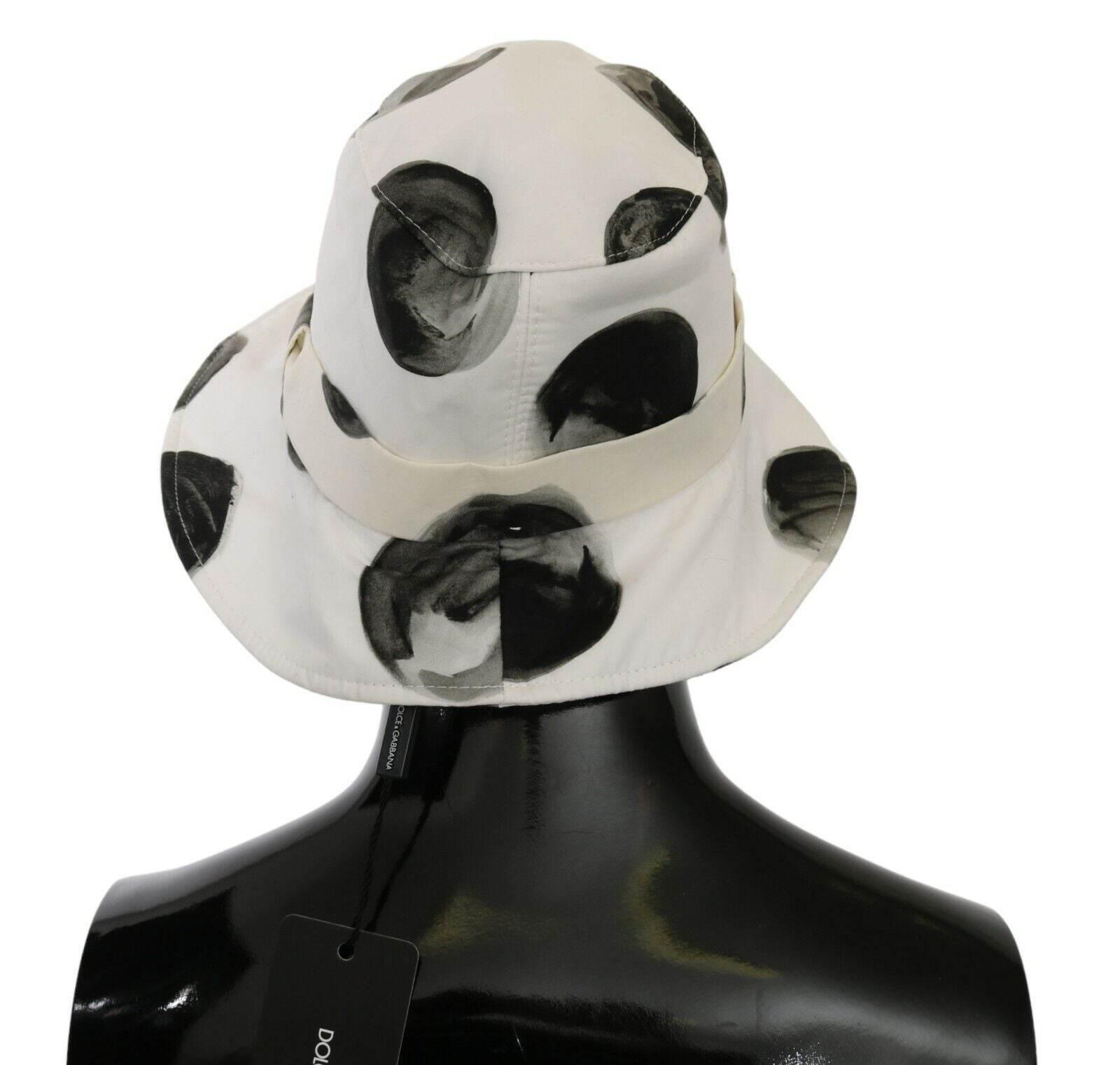 Dolce & Gabbana Polka Dot Cotton Bucket Hat - White & Black - Hilstor