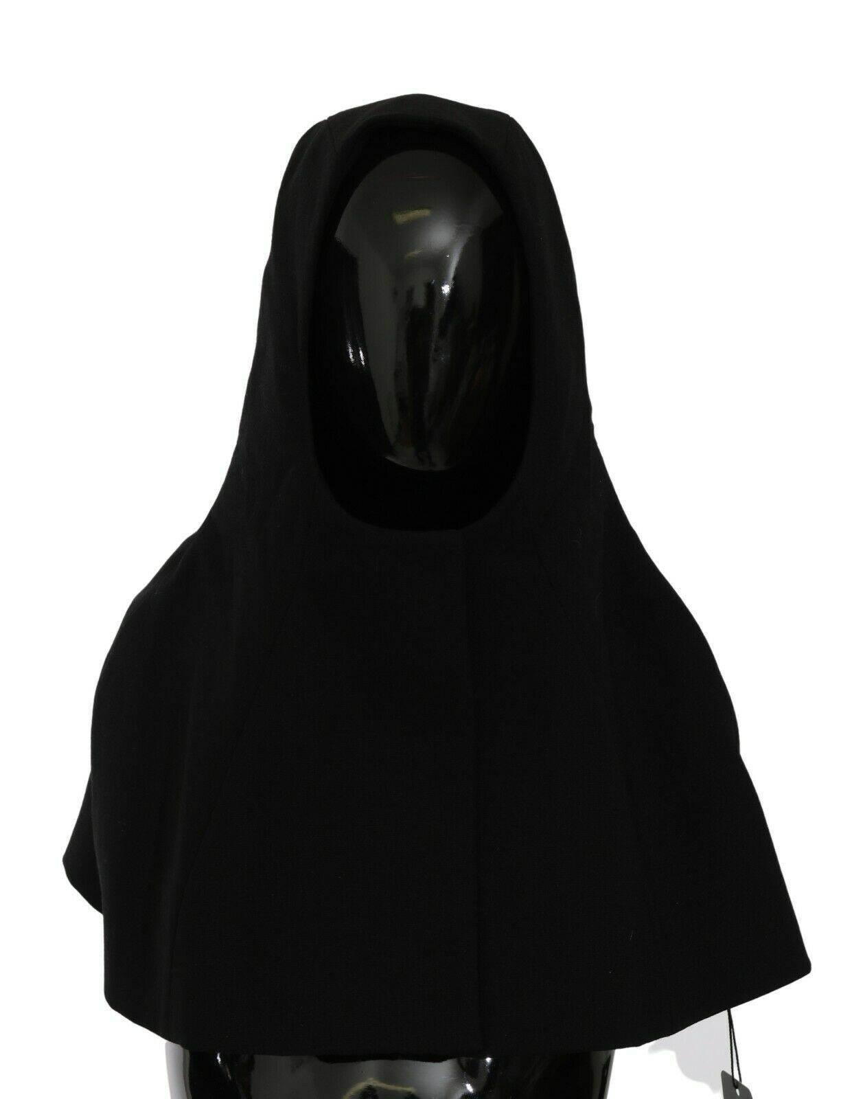 Dolce & Gabbana Black Wool Whole Head Hooded Scarf Hat - Hilstor