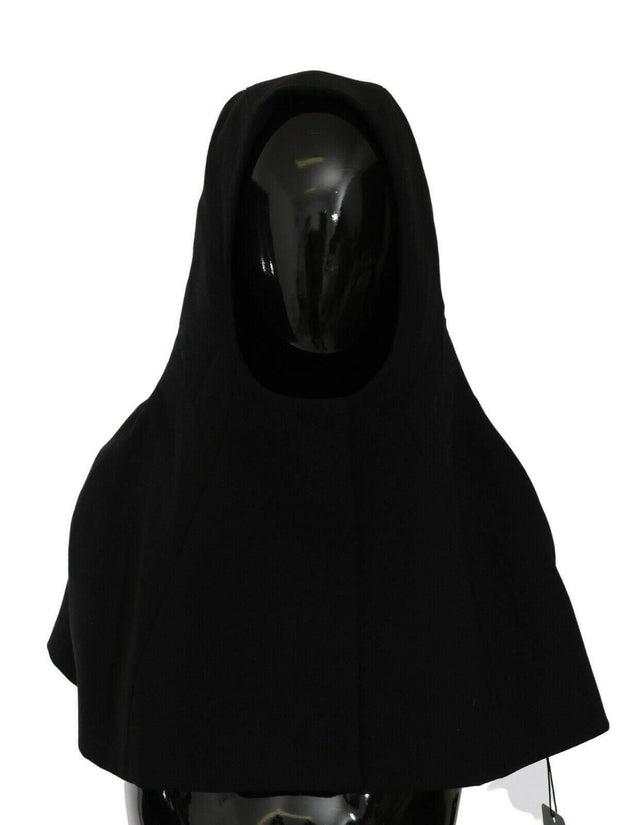 Dolce & Gabbana Black Wool Whole Head Hooded Scarf Hat - Hilstor