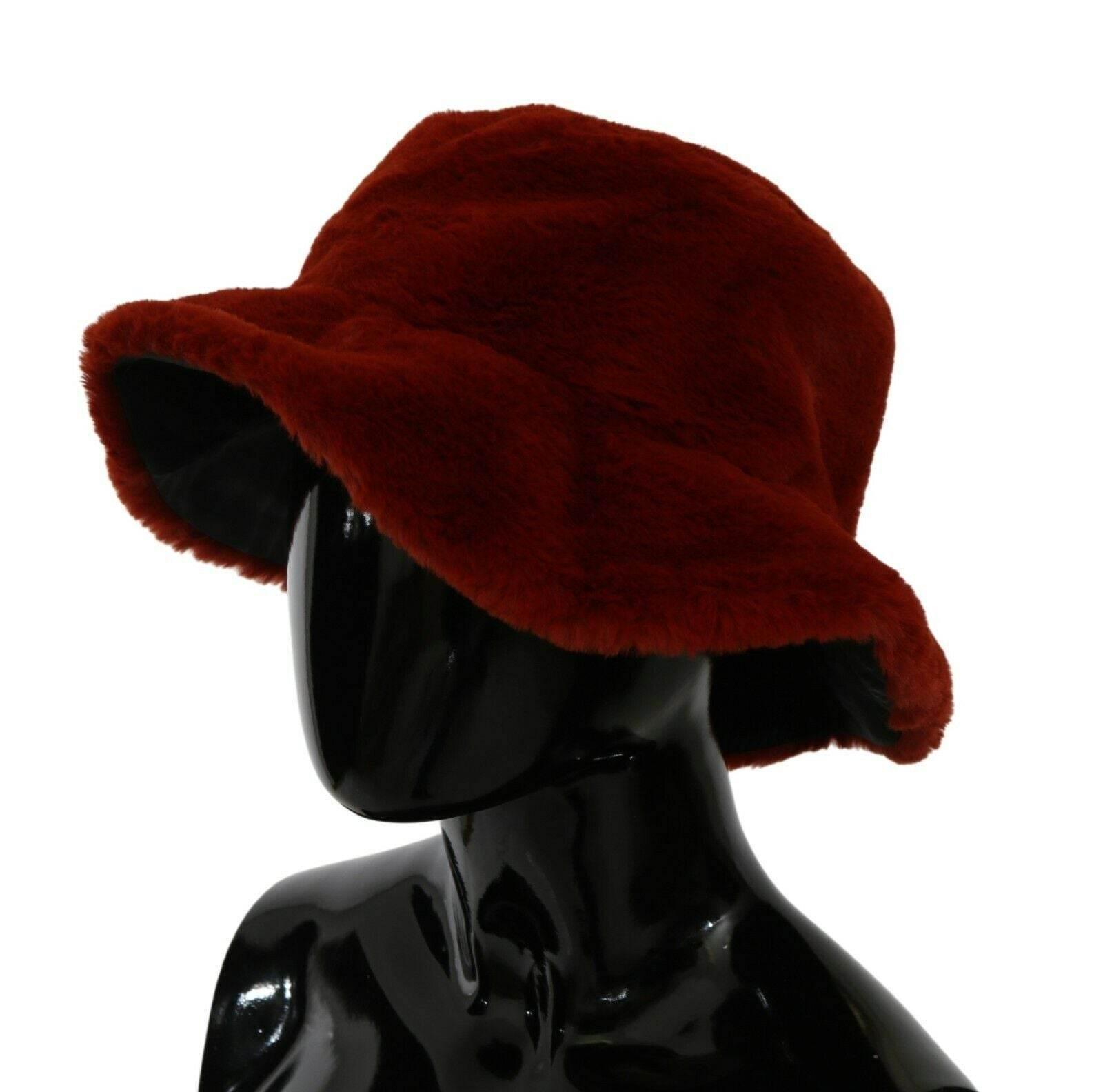 Dolce & Gabbana Elegant Red Bucket Cap with Logo Detailing - Hilstor