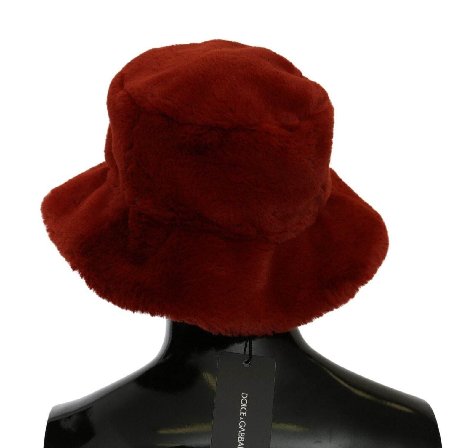 Dolce & Gabbana Elegant Red Bucket Cap with Logo Detailing - Hilstor