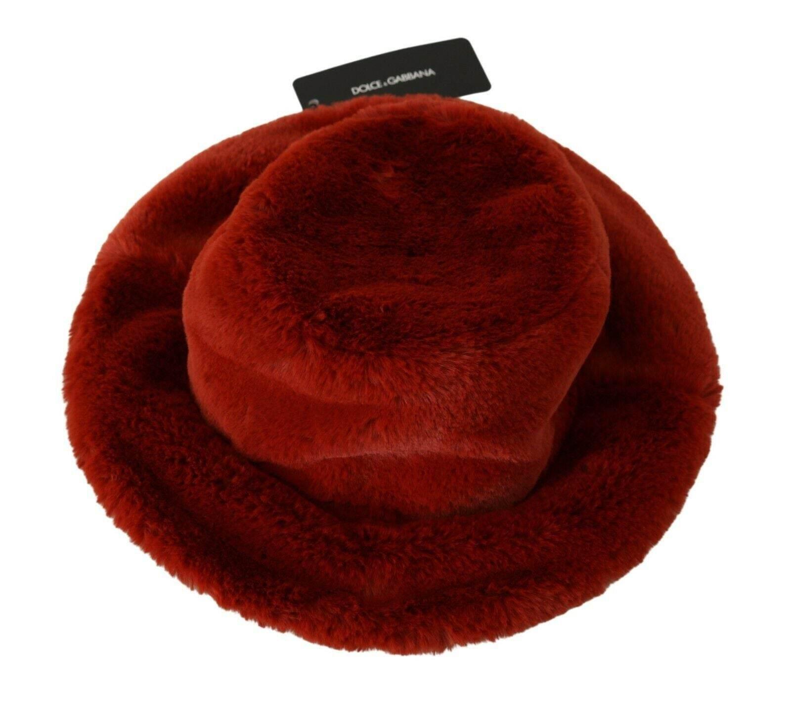 Dolce & Gabbana Elegant Red Bucket Cap with Logo Detailing - Hilstor