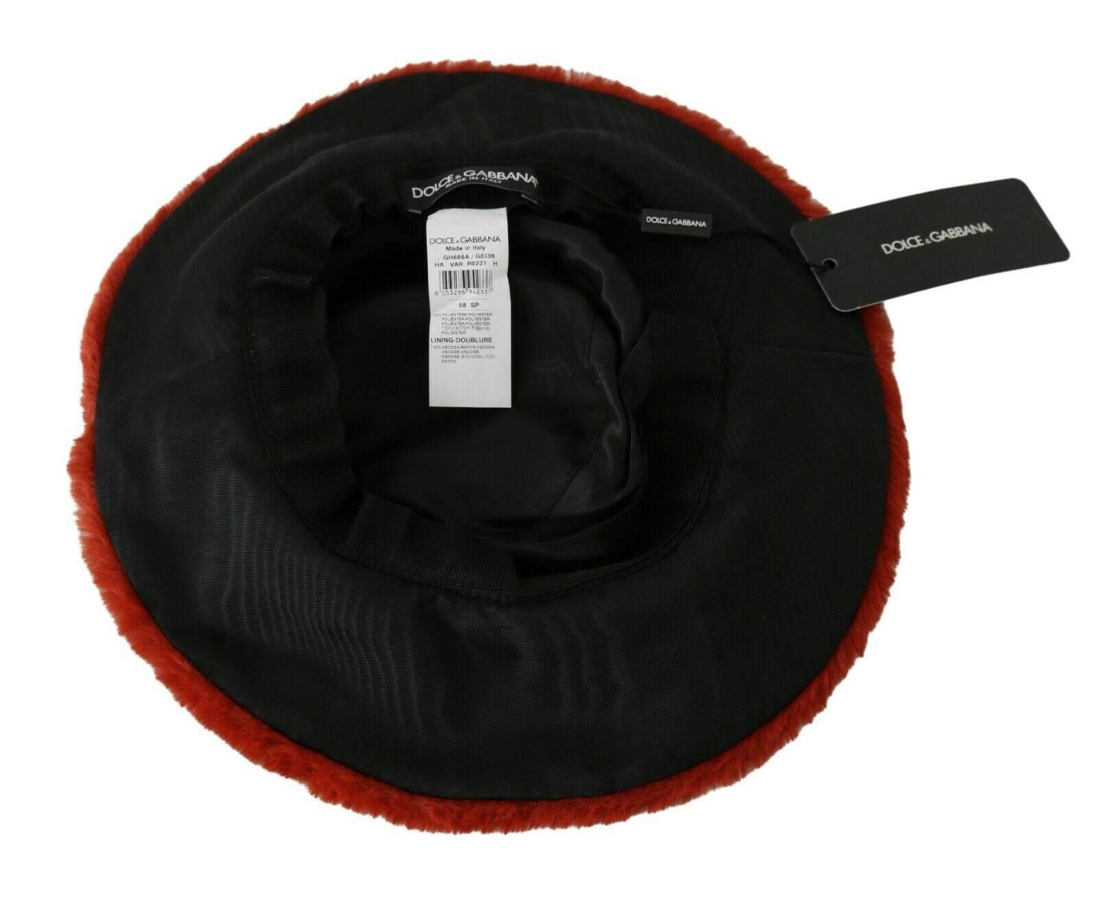 Dolce & Gabbana Elegant Red Bucket Cap with Logo Detailing - Hilstor