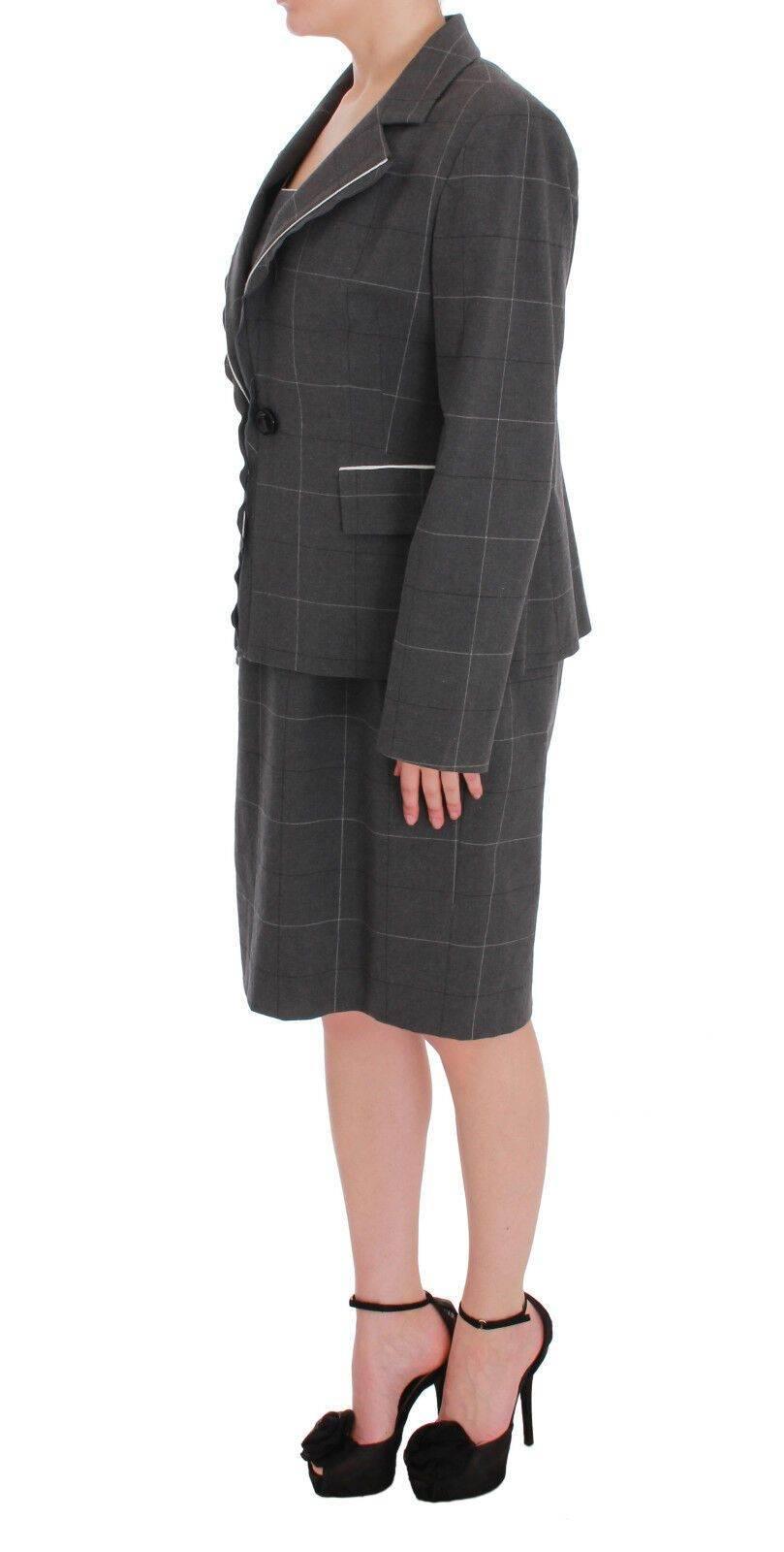 BENCIVENGA Elegant Checkered Cotton-Blend Suit Set - Hilstor