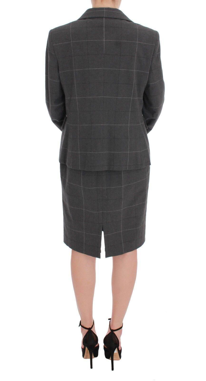 BENCIVENGA Elegant Checkered Cotton-Blend Suit Set - Hilstor