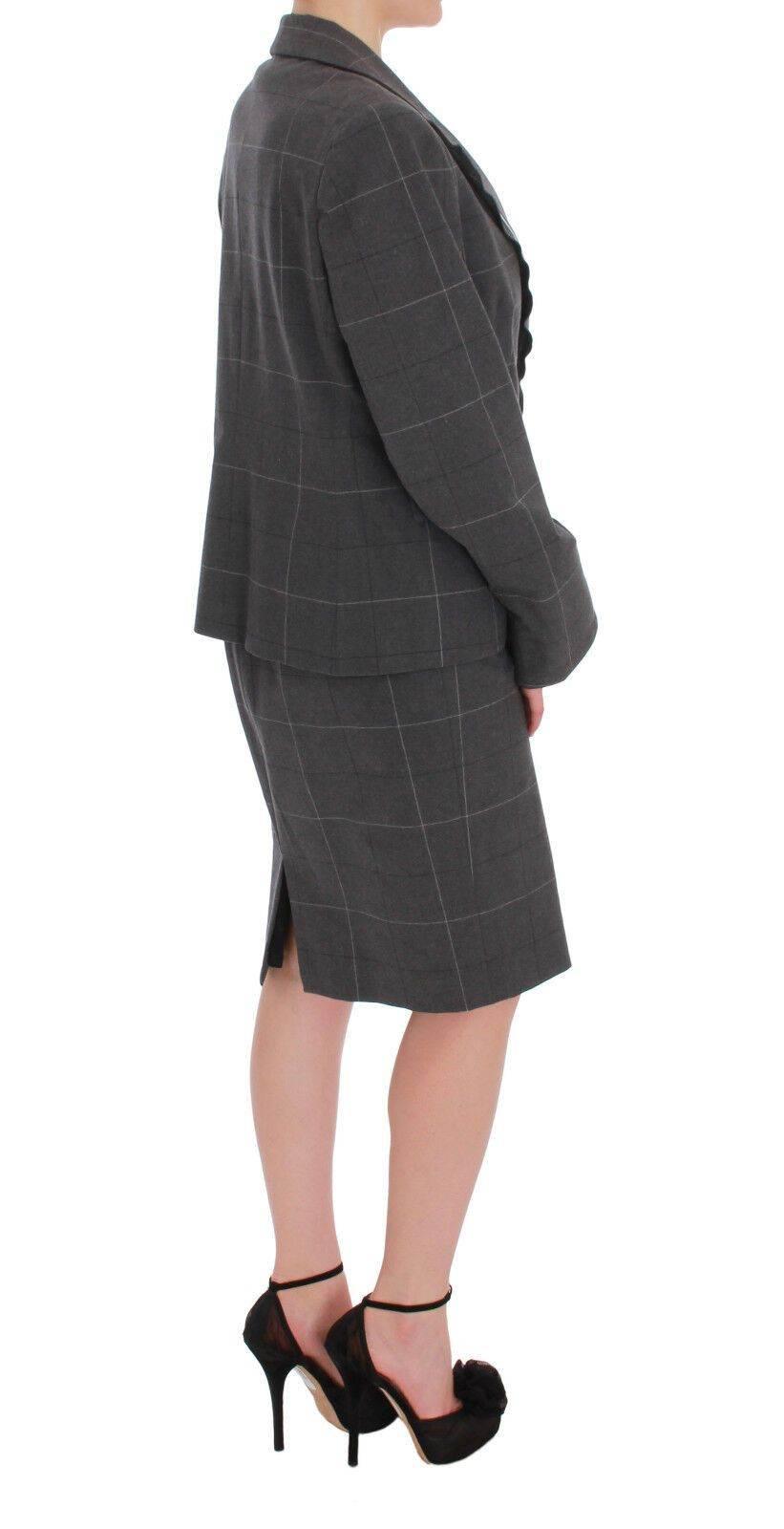 BENCIVENGA Elegant Checkered Cotton-Blend Suit Set - Hilstor