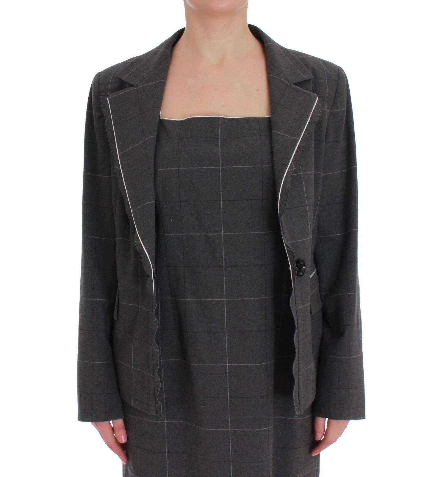 BENCIVENGA Elegant Checkered Cotton-Blend Suit Set - Hilstor