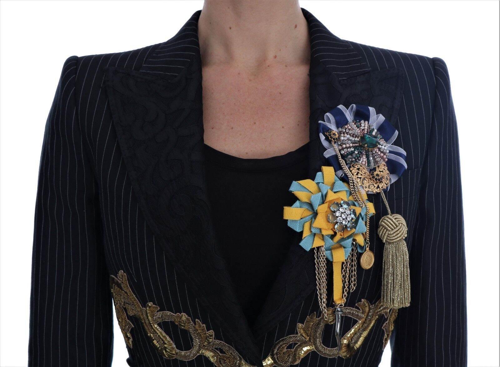 Dolce & Gabbana Black Crystal Fairy Tale Blazer Jacket - Hilstor