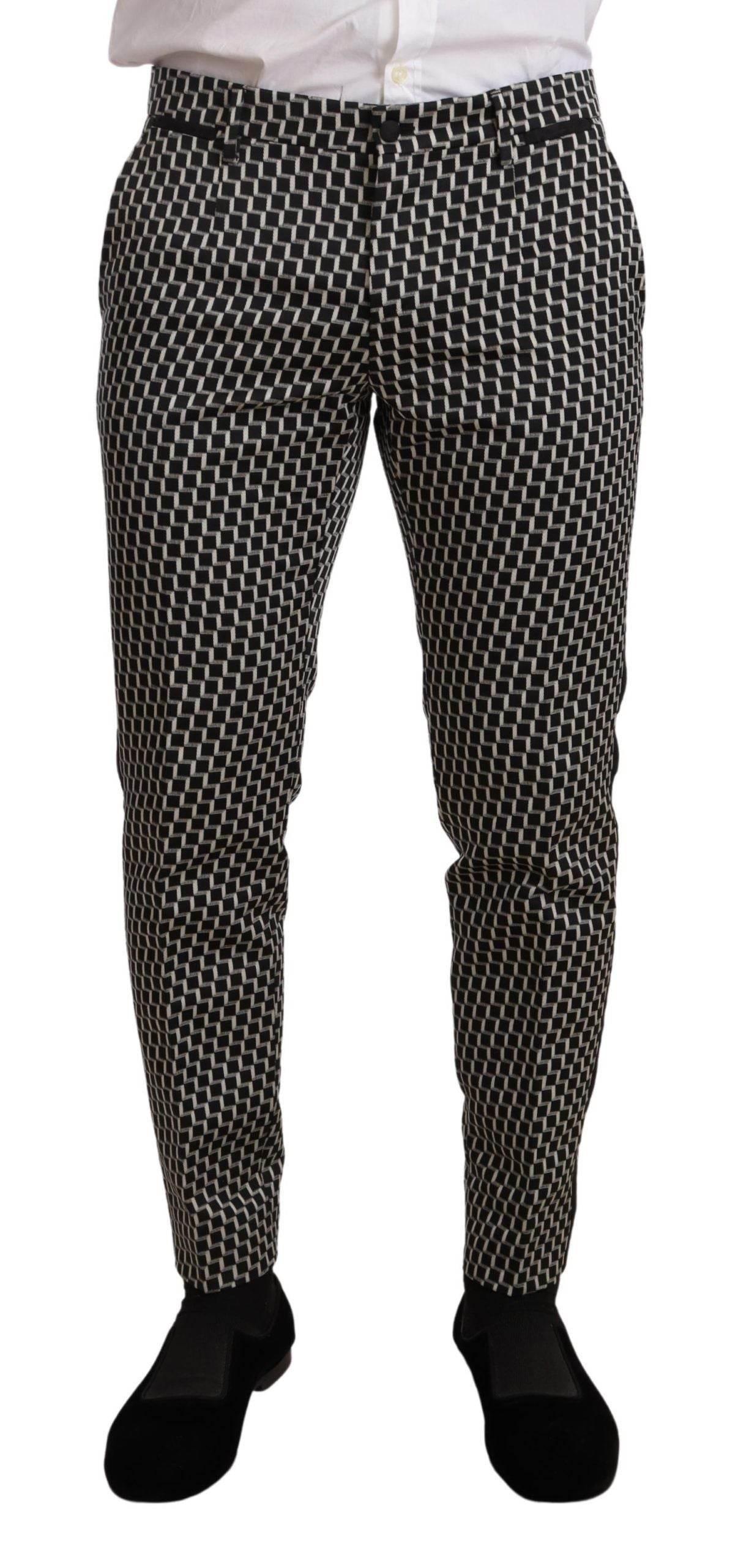 Dolce & Gabbana Black White Check 3 Piece Set MARTINI Suit - Hilstor
