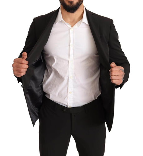 Domenico Tagliente Black Polyester Slim 2 Piece Set TAGLIENTE Suit - Hilstor