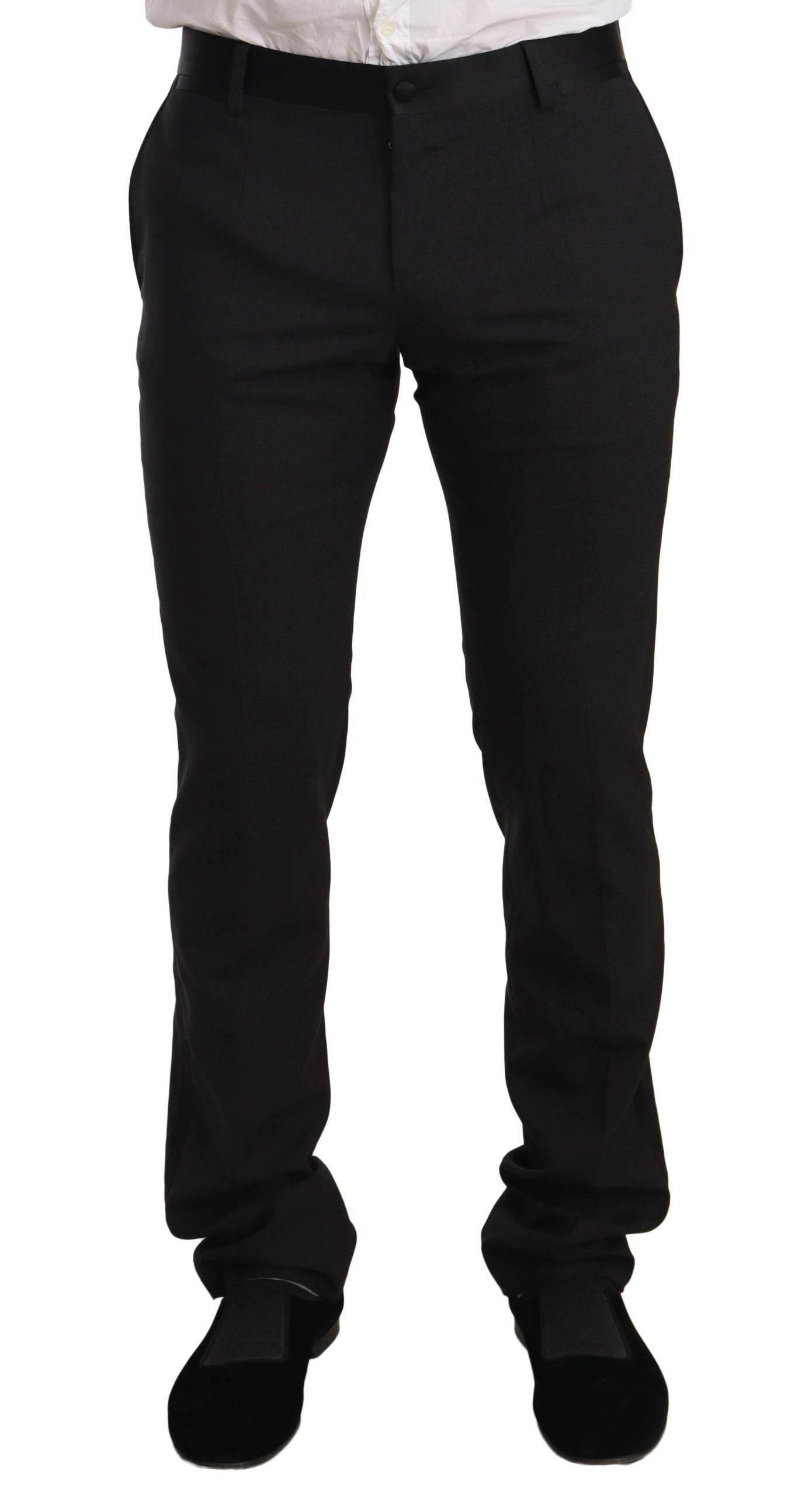 Dolce & Gabbana Blue Velvet Cotton Slim Fit Smoking Suit - Hilstor