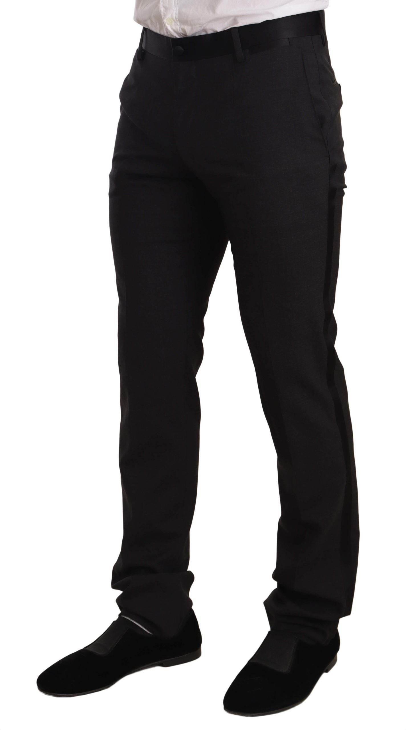Dolce & Gabbana Blue Velvet Cotton Slim Fit Smoking Suit - Hilstor