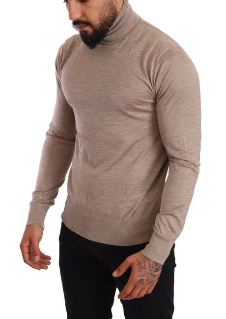 Dolce & Gabbana Beige Cashmere Turtleneck Pullover Sweater - Hilstor