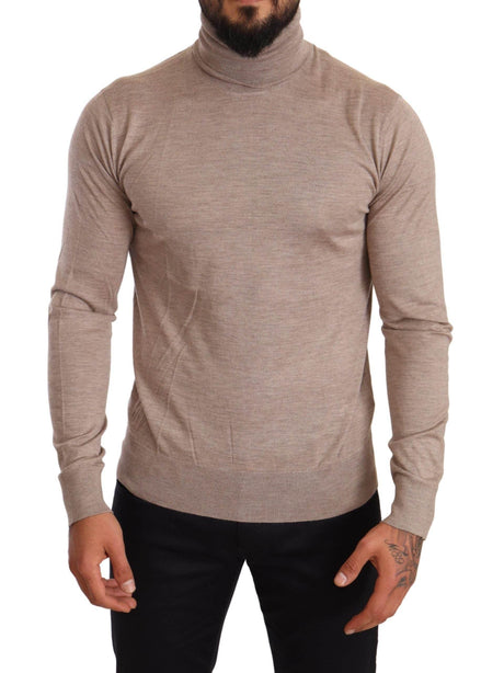 Dolce & Gabbana Beige Cashmere Turtleneck Pullover Sweater - Hilstor