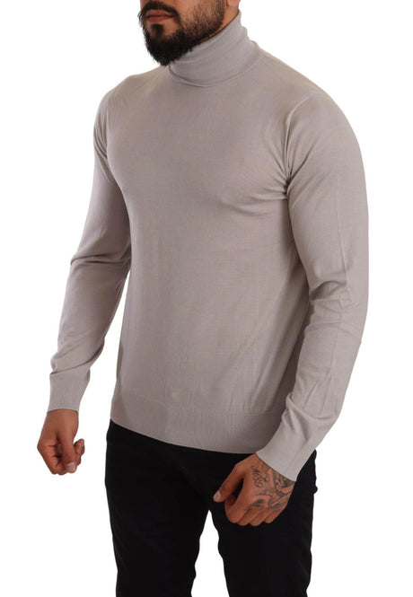 Dolce & Gabbana Gray Cashmere Turtleneck Pullover Sweater - Hilstor