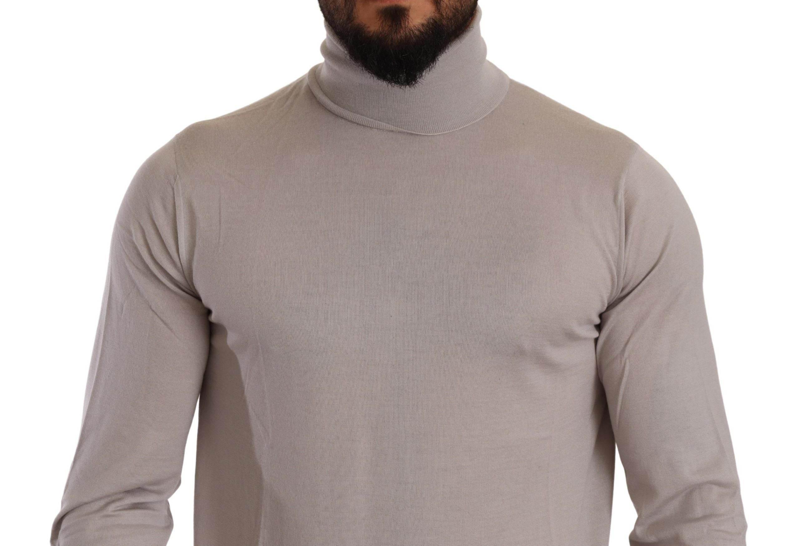 Dolce & Gabbana Gray Cashmere Turtleneck Pullover Sweater - Hilstor